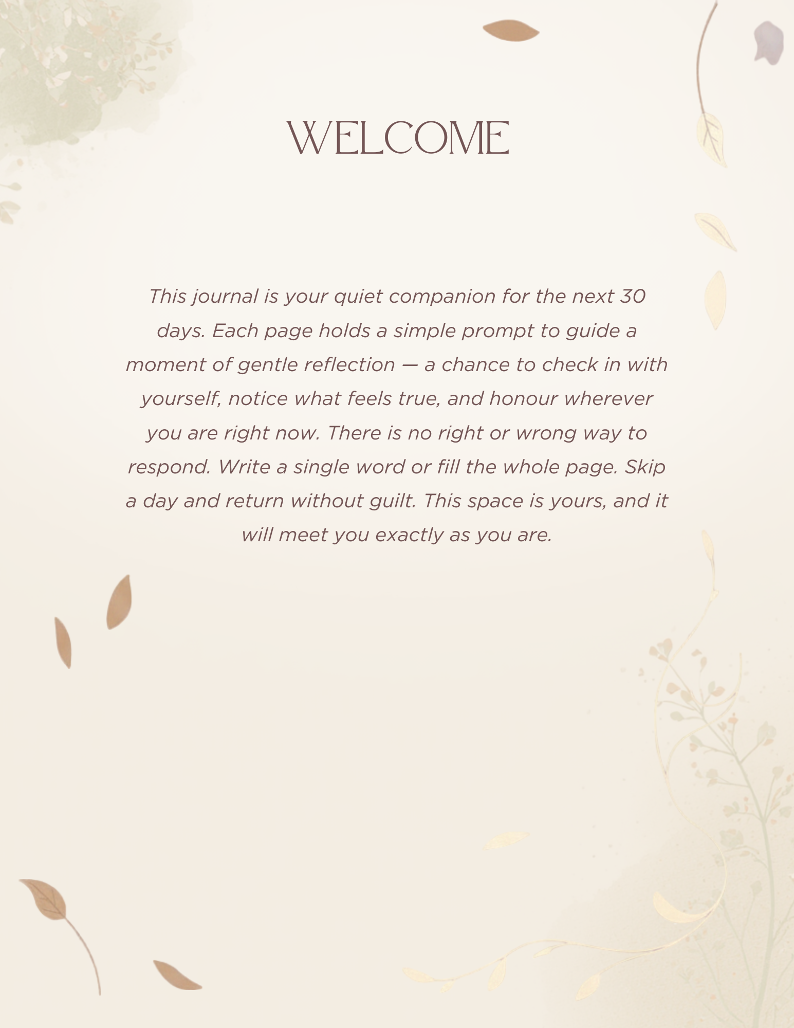 Workbook welcome page